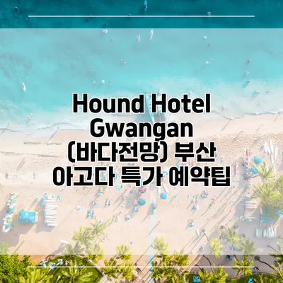 Hound Hotel Gwangan (바다전망) 부산 아고다 특가 예약팁
