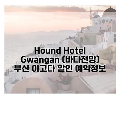 Hound Hotel Gwangan (바다전망) 부산 아고다 할인 예약정보