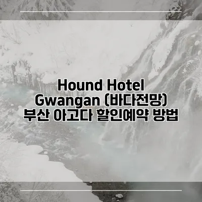 Hound Hotel Gwangan (바다전망) 부산 아고다 할인예약 방법
