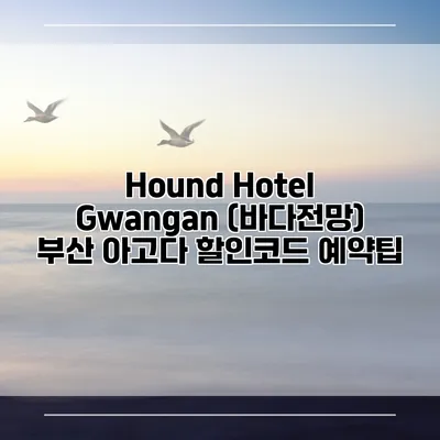 Hound Hotel Gwangan (바다전망) 부산 아고다 할인코드 예약팁