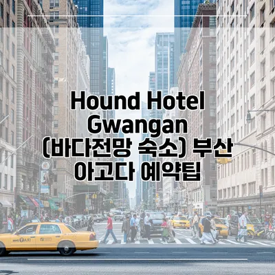 Hound Hotel Gwangan (바다전망 숙소) 부산 아고다 예약팁