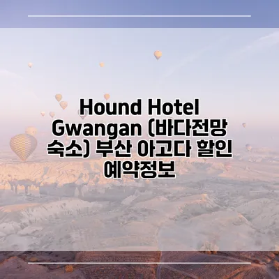 Hound Hotel Gwangan (바다전망 숙소) 부산 아고다 할인 예약정보