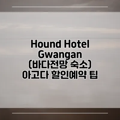 Hound Hotel Gwangan (바다전망 숙소) 아고다 할인예약 팁