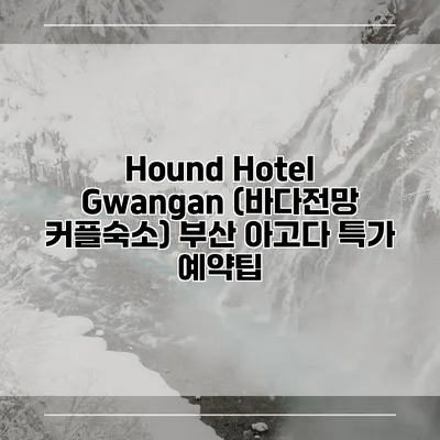 Hound Hotel Gwangan (바다전망 커플숙소) 부산 아고다 특가 예약팁