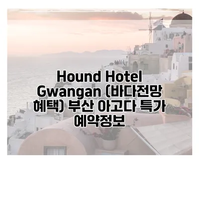 Hound Hotel Gwangan (바다전망 혜택) 부산 아고다 특가 예약정보