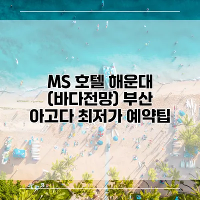 MS 호텔 해운대 (바다전망) 부산 아고다 최저가 예약팁