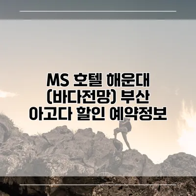 MS 호텔 해운대 (바다전망) 부산 아고다 할인 예약정보