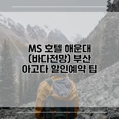 MS 호텔 해운대 (바다전망) 부산 아고다 할인예약 팁