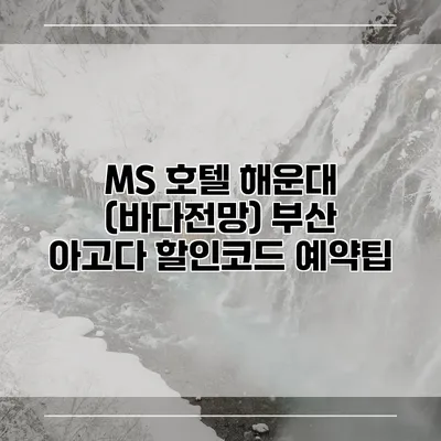 MS 호텔 해운대 (바다전망) 부산 아고다 할인코드 예약팁