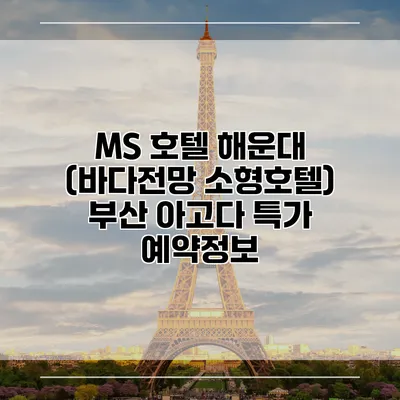 MS 호텔 해운대 (바다전망 소형호텔) 부산 아고다 특가 예약정보
