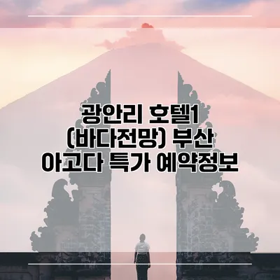 광안리 호텔1 (바다전망) 부산 아고다 특가 예약정보