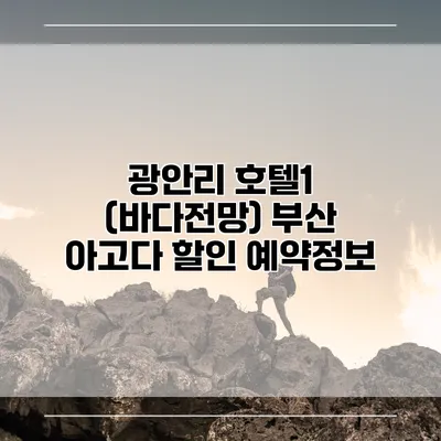 광안리 호텔1 (바다전망) 부산 아고다 할인 예약정보