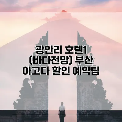 광안리 호텔1 (바다전망) 부산 아고다 할인 예약팁