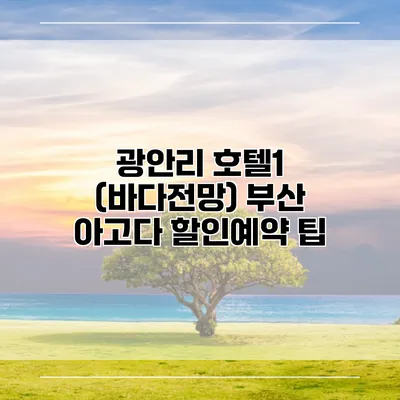광안리 호텔1 (바다전망) 부산 아고다 할인예약 팁