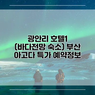 광안리 호텔1 (바다전망 숙소) 부산 아고다 특가 예약정보