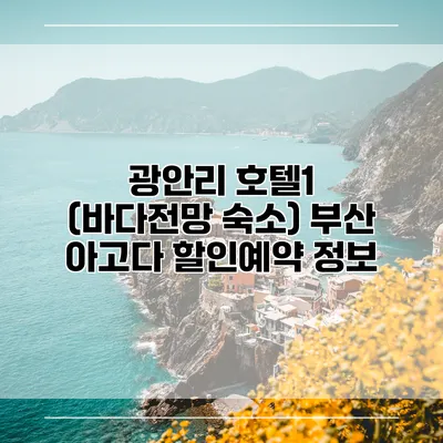 광안리 호텔1 (바다전망 숙소) 부산 아고다 할인예약 정보