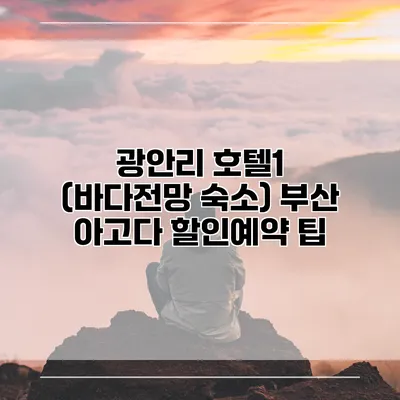 광안리 호텔1 (바다전망 숙소) 부산 아고다 할인예약 팁