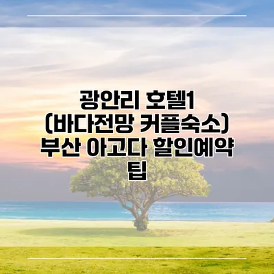 광안리 호텔1 (바다전망 커플숙소) 부산 아고다 할인예약 팁