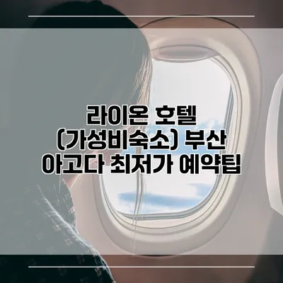 라이온 호텔 (가성비숙소) 부산 아고다 최저가 예약팁