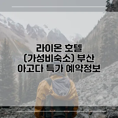 라이온 호텔 (가성비숙소) 부산 아고다 특가 예약정보