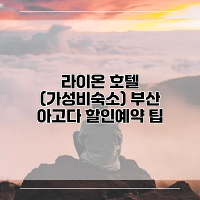 라이온 호텔 (가성비숙소) 부산 아고다 할인예약 팁