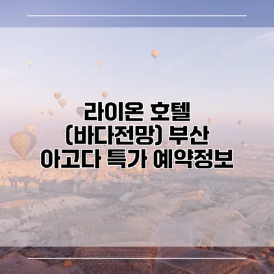 라이온 호텔 (바다전망) 부산 아고다 특가 예약정보