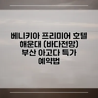 베니키아 프리미어 호텔 해운대 (바다전망) 부산 아고다 특가 예약법
