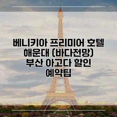 베니키아 프리미어 호텔 해운대 (바다전망) 부산 아고다 할인 예약팁