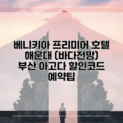 베니키아 프리미어 호텔 해운대 (바다전망) 부산 아고다 할인코드 예약팁