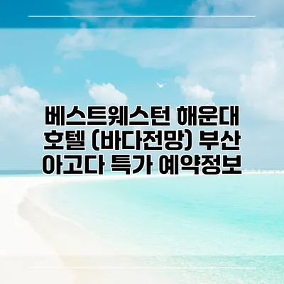 베스트웨스턴 해운대 호텔 (바다전망) 부산 아고다 특가 예약정보