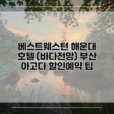 베스트웨스턴 해운대 호텔 (바다전망) 부산 아고다 할인예약 팁