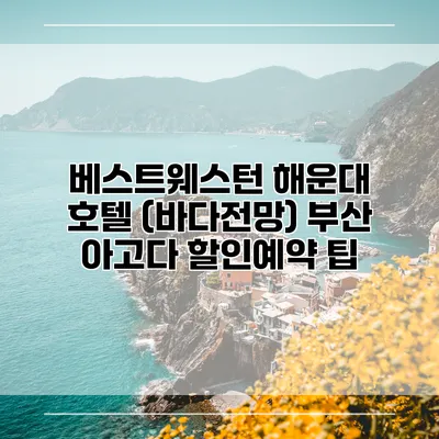 베스트웨스턴 해운대 호텔 (바다전망) 부산 아고다 할인예약 팁
