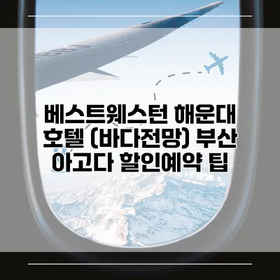 베스트웨스턴 해운대 호텔 (바다전망) 부산 아고다 할인예약 팁