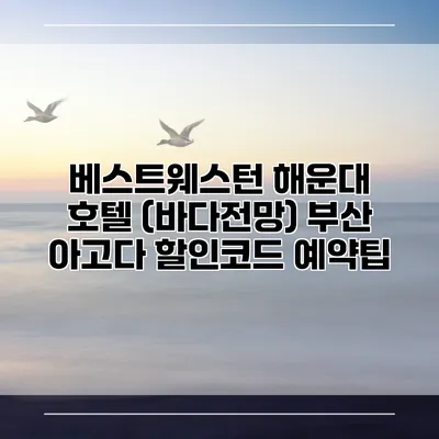 베스트웨스턴 해운대 호텔 (바다전망) 부산 아고다 할인코드 예약팁