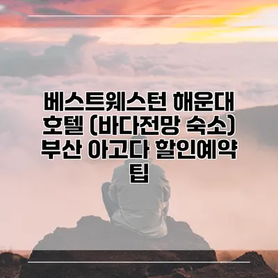 베스트웨스턴 해운대 호텔 (바다전망 숙소) 부산 아고다 할인예약 팁