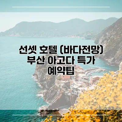 선셋 호텔 (바다전망) 부산 아고다 특가 예약팁