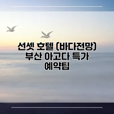 선셋 호텔 (바다전망) 부산 아고다 특가 예약팁