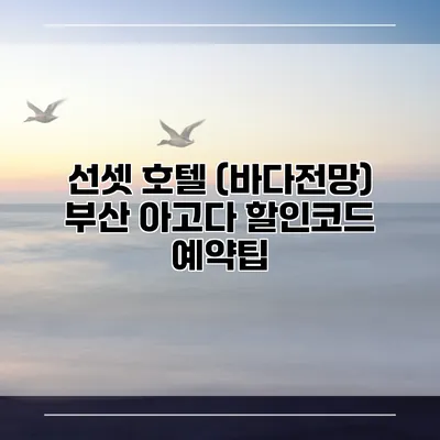 선셋 호텔 (바다전망) 부산 아고다 할인코드 예약팁