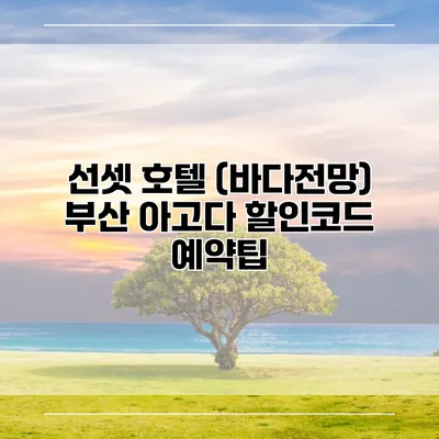 선셋 호텔 (바다전망) 부산 아고다 할인코드 예약팁