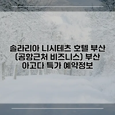 솔라리아 니시테츠 호텔 부산 (공항근처 비즈니스) 부산 아고다 특가 예약정보