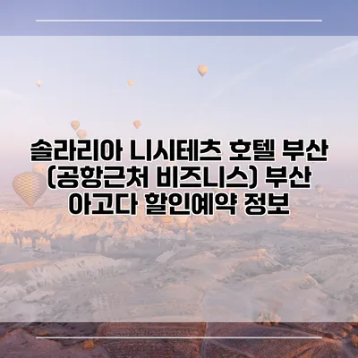 솔라리아 니시테츠 호텔 부산 (공항근처 비즈니스) 부산 아고다 할인예약 정보