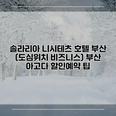 솔라리아 니시테츠 호텔 부산 (도심위치 비즈니스) 부산 아고다 할인예약 팁