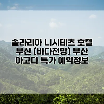 솔라리아 니시테츠 호텔 부산 (바다전망) 부산 아고다 특가 예약정보