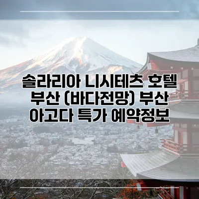 솔라리아 니시테츠 호텔 부산 (바다전망) 부산 아고다 특가 예약정보