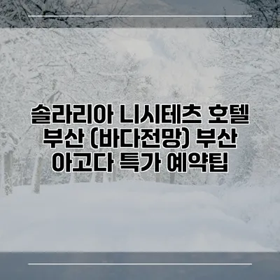 솔라리아 니시테츠 호텔 부산 (바다전망) 부산 아고다 특가 예약팁
