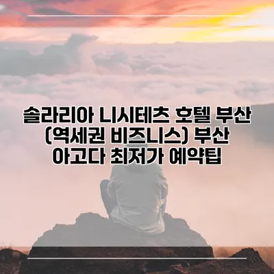 솔라리아 니시테츠 호텔 부산 (역세권 비즈니스) 부산 아고다 최저가 예약팁