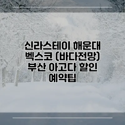 신라스테이 해운대 벡스코 (바다전망) 부산 아고다 할인 예약팁