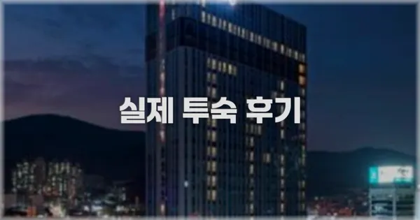 💬 실제 투숙 후기