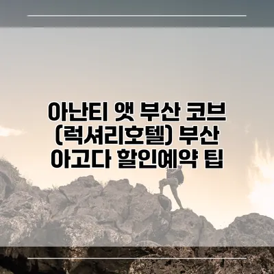 아난티 앳 부산 코브 (럭셔리호텔) 부산 아고다 할인예약 팁