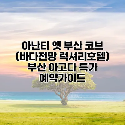 아난티 앳 부산 코브 (바다전망 럭셔리호텔) 부산 아고다 특가 예약가이드